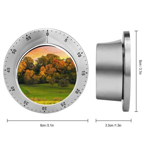 yanfind Timer Bruno Glätsch Autumn Trees Sunset Landscape Afterglow Meadow Grass Field Greenery Beautiful 60 Minutes Mechanical Visual Timer