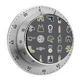 yanfind Timer  Binoculars Uniform Missile Walkie Fighting Bulletproof Helmet CB  Launcher 60 Minutes Mechanical Visual Timer