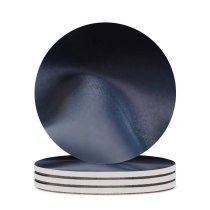 yanfind Ceramic Coasters (round)  Focus Dark Shiny Softness Depth Velvet Smooth Field Crease Indentation Silk Family Game Intellectual Educational Game Jigsaw Puzzle Toy Set