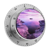 yanfind Timer Visar Neziri Sunset Scenery Rocks Lake Purple Sky 60 Minutes Mechanical Visual Timer