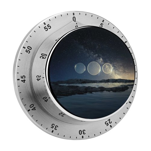 yanfind Timer Karan Gujar Seashore Dusk Circles Starry Sky Sunset 60 Minutes Mechanical Visual Timer