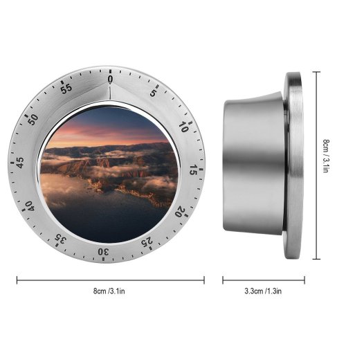 yanfind Timer Big Sur Mountains Clouds Sunset Evening MacOS California 60 Minutes Mechanical Visual Timer