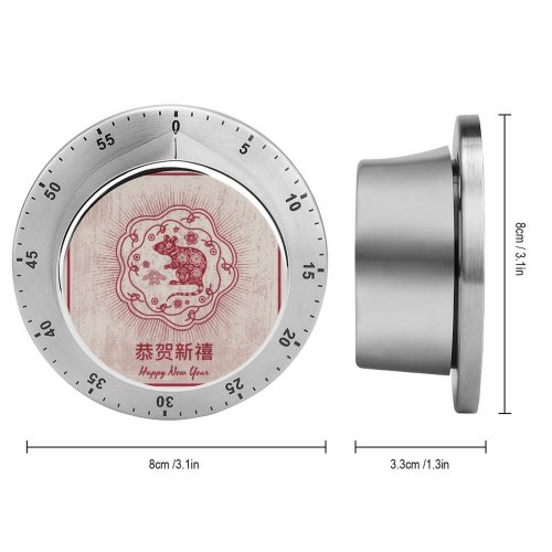 yanfind Timer Chinese Cultures Tree Mouse Season Year Happiness Flower Gold Prosperity Tradition Pig 60 Minutes Mechanical Visual Timer