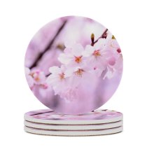 yanfind Ceramic Coasters (round) Flowers Cherry  Cherry Flowers Spring Flowers Family Game Intellectual Educational Game Jigsaw Puzzle Toy Set