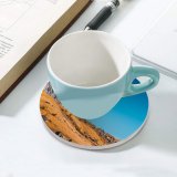 yanfind Ceramic Coasters (round) Cliff Landscape Autumn Clear Sky Family Game Intellectual Educational Game Jigsaw Puzzle Toy Set