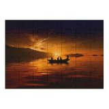 yanfind Picture Puzzle Sunset Boat Silhouette Dusk Family Game Intellectual Educational Game Jigsaw Puzzle Toy Set