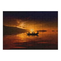 yanfind Picture Puzzle Sunset Boat Silhouette Dusk Family Game Intellectual Educational Game Jigsaw Puzzle Toy Set