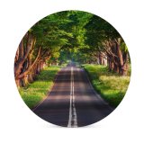 yanfind Ceramic Coasters (round) Sven Muller Blandford Road Empty Road Trees Landscape Woods Greenery Scenery Family Game Intellectual Educational Game Jigsaw Puzzle Toy Set