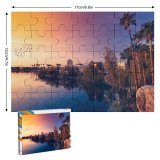 yanfind Picture Puzzle Sunset Purple Sky Colorful Sky Village Palm Trees Flying Birds Reflection Family Game Intellectual Educational Game Jigsaw Puzzle Toy Set