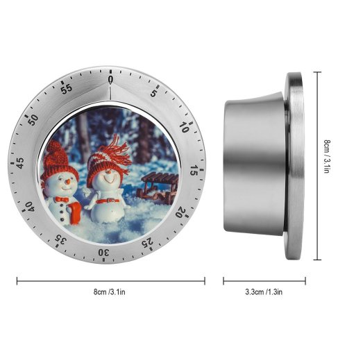 yanfind Timer Celebrations Christmas Cute Snowman Snow Covered Winter Decoration 60 Minutes Mechanical Visual Timer