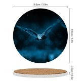 yanfind Ceramic Coasters (round) Comfreak Black Dark  Dark Moonlight Forest Bokeh Flying Family Game Intellectual Educational Game Jigsaw Puzzle Toy Set