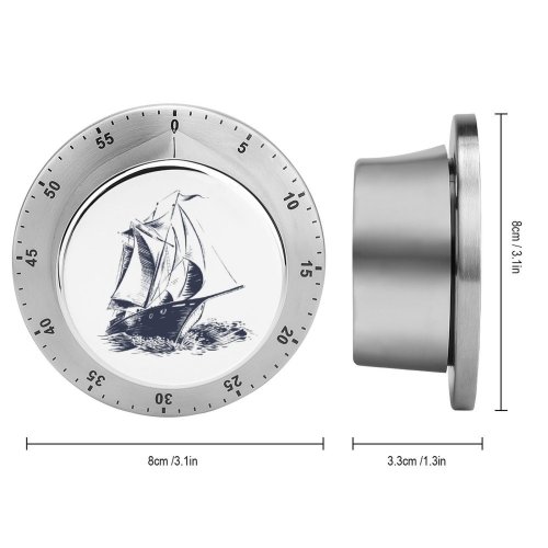 yanfind Timer Bow Tall Sea Old Harbor Retro Ancient Destinations Art Seagull Cruise Cartoon 60 Minutes Mechanical Visual Timer