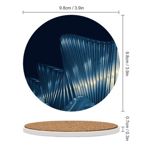 yanfind Ceramic Coasters (round) Luca Bravo  Architecture Night Urban Building Family Game Intellectual Educational Game Jigsaw Puzzle Toy Set