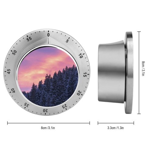 yanfind Timer Bruno Glätsch Snow Covered Tall Trees Sunset Afterglow Winter Purple Sky Scenery 60 Minutes Mechanical Visual Timer