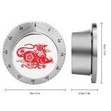 yanfind Timer  Chinese Zodiac Wishing Papercutting Couplet Mouse Wealth Year Happiness Gold Prosperity 60 Minutes Mechanical Visual Timer