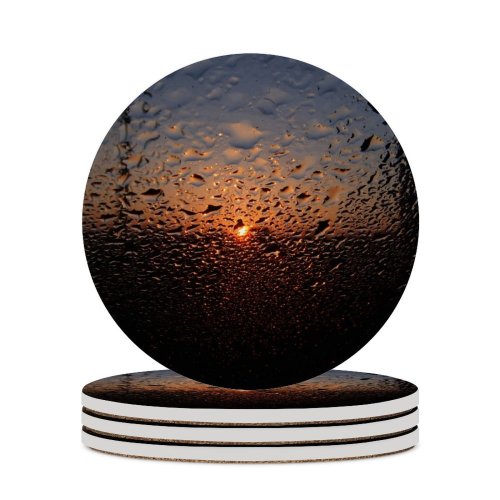 yanfind Ceramic Coasters (round)  Drops Light Sky Drop  Atmosphere Reflection Sunlight Geological Precipitation Family Game Intellectual Educational Game Jigsaw Puzzle Toy Set