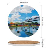 yanfind Ceramic Coasters (round) Images Rail Bay Train Building Spring Wallpapers Lake Railway Bloom Epcot States Family Game Intellectual Educational Game Jigsaw Puzzle Toy Set