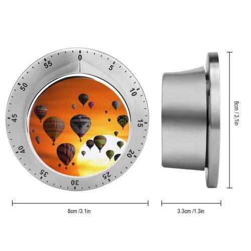 yanfind Timer Hot  Balloons Sunset Sky Travel Vacation Holidays Adventure Sky 60 Minutes Mechanical Visual Timer