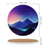 yanfind Ceramic Coasters (round) Mountains Flight Night Sunset Gradient Family Game Intellectual Educational Game Jigsaw Puzzle Toy Set