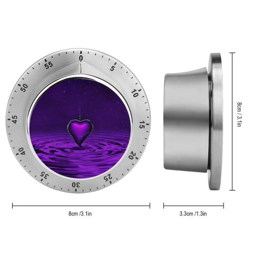 yanfind Timer Dorothe Love Purple Heart   Chain 60 Minutes Mechanical Visual Timer
