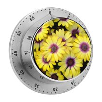 yanfind Timer Leigh Klotz Flowers Daisies  Bloom Spring Purple Floral 60 Minutes Mechanical Visual Timer
