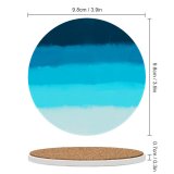 yanfind Ceramic Coasters (round) Dye Sea Watercolor Femininity Advertisement Stroke Turquoise Empty Layered Sky Marketing Slanted Family Game Intellectual Educational Game Jigsaw Puzzle Toy Set
