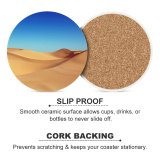 yanfind Ceramic Coasters (round) Desert Sand Dunes Clear Sky Family Game Intellectual Educational Game Jigsaw Puzzle Toy Set