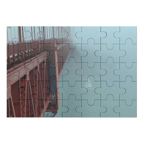 yanfind Picture Puzzle Golden Gate  Sailboat Fog Atmospheric Fixed  Channel Mist Architecture Nonbuilding Family Game Intellectual Educational Game Jigsaw Puzzle Toy Set