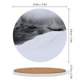 yanfind Ceramic Coasters (round)  Winter Snow  Freezing Geological Atmospheric Sky Family Game Intellectual Educational Game Jigsaw Puzzle Toy Set
