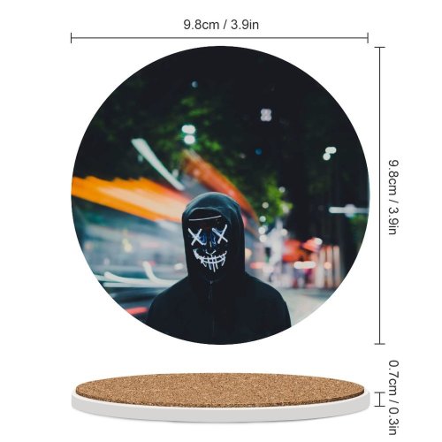 yanfind Ceramic Coasters (round) Persons Neon Hoodie Anonymous Family Game Intellectual Educational Game Jigsaw Puzzle Toy Set