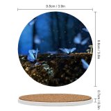yanfind Ceramic Coasters (round) Butterflies Mushroom Plants Macro Forest Bokeh Family Game Intellectual Educational Game Jigsaw Puzzle Toy Set
