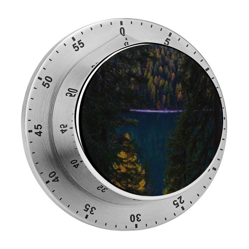 yanfind Timer Francesco Ungaro Lake Forest Wilderness Pine Trees Evening 60 Minutes Mechanical Visual Timer