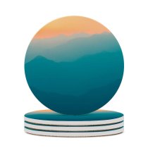 yanfind Ceramic Coasters (round) Willian Justen De Vasconcellos Mountains Foggy Mist Sunrise Turquoise Sky Gradient Landscape Family Game Intellectual Educational Game Jigsaw Puzzle Toy Set