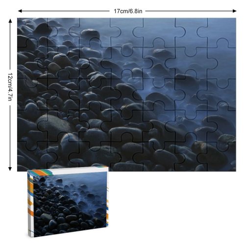 yanfind Picture Puzzle Pebbles Seashore Foggy Mist Dark 5K Family Game Intellectual Educational Game Jigsaw Puzzle Toy Set