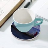 yanfind Ceramic Coasters (round) Fantasy Girl Dream Surreal Floating Lone Tree Above Clouds Sunrise Family Game Intellectual Educational Game Jigsaw Puzzle Toy Set
