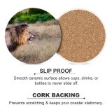 yanfind Ceramic Coasters (round) Simon Bardet Lion Roaring National Park Wild Family Game Intellectual Educational Game Jigsaw Puzzle Toy Set