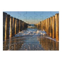 yanfind Picture Puzzle Carsten Heyer Breskens Beach  Netherlands Breakwaters Sea Ocean  Seascape Woods Family Game Intellectual Educational Game Jigsaw Puzzle Toy Set