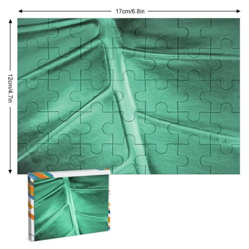 yanfind Picture Puzzle Leaf Texture Turquoise Aqua  Silk Tints Shades Family Game Intellectual Educational Game Jigsaw Puzzle Toy Set