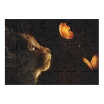 yanfind Picture Puzzle Chiara Lily Black Dark Kitten Cat Butterflies Glowing Manipulation Closeup Family Game Intellectual Educational Game Jigsaw Puzzle Toy Set
