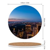 yanfind Ceramic Coasters (round) York City Cityscape City Lights Skyscrapers Sky Dusk Horizon Family Game Intellectual Educational Game Jigsaw Puzzle Toy Set
