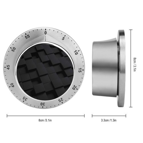 yanfind Timer Dark Cubes Squares 60 Minutes Mechanical Visual Timer