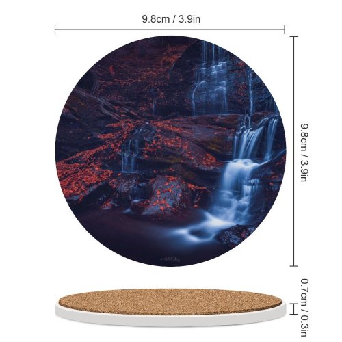 yanfind Ceramic Coasters (round) GoMustang  Glen Falls Waterfall Rocks Stowe Vermont USA Family Game Intellectual Educational Game Jigsaw Puzzle Toy Set