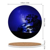 yanfind Ceramic Coasters (round) Fantasy Love Couple Dream  Night Silhouette Together Romantic Starry Sky Hot Family Game Intellectual Educational Game Jigsaw Puzzle Toy Set