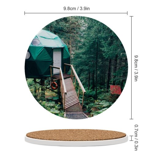 yanfind Ceramic Coasters (round) Images Land Building Flora Seward Cabin Quiet Wallpapers Plant Outdoors Tree States Family Game Intellectual Educational Game Jigsaw Puzzle Toy Set