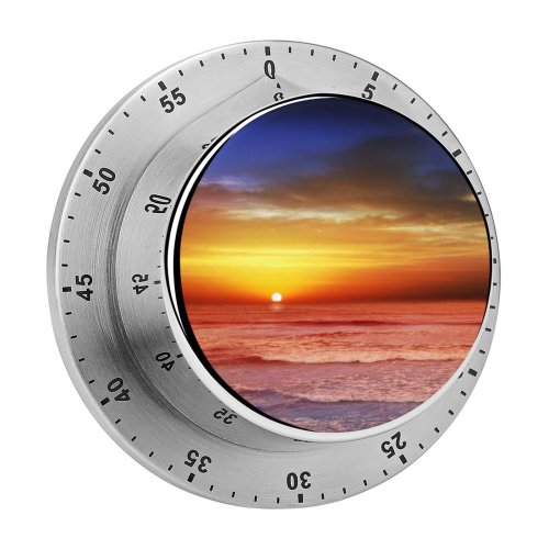 yanfind Timer Beach Sunset Seascape Evening Dusk Ocean 60 Minutes Mechanical Visual Timer