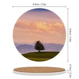 yanfind Ceramic Coasters (round) Dominic Kamp Solitude Tree Meadow Landscape Cloudy Sky Mountains Family Game Intellectual Educational Game Jigsaw Puzzle Toy Set