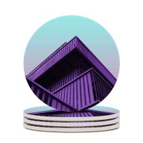 yanfind Ceramic Coasters (round) Vitalik Vynarchyk Architecture  Contemporary Purple Building Clear Sky Family Game Intellectual Educational Game Jigsaw Puzzle Toy Set