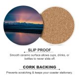 yanfind Ceramic Coasters (round) Snow Mountains Landscape Sunrise Salt Lake City Reflection Scenery  Range Clear Family Game Intellectual Educational Game Jigsaw Puzzle Toy Set