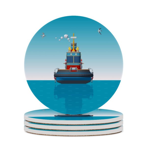 yanfind Ceramic Coasters (round) Dimensional Harbor Leadership Sea Carrying Ship Tanker Guidance Cruise Lead Commercial Journey Family Game Intellectual Educational Game Jigsaw Puzzle Toy Set