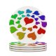 yanfind Ceramic Coasters (round) Valentines Heart Rendered Rainbow Purple Cyan Petal Graphics Art Family Game Intellectual Educational Game Jigsaw Puzzle Toy Set